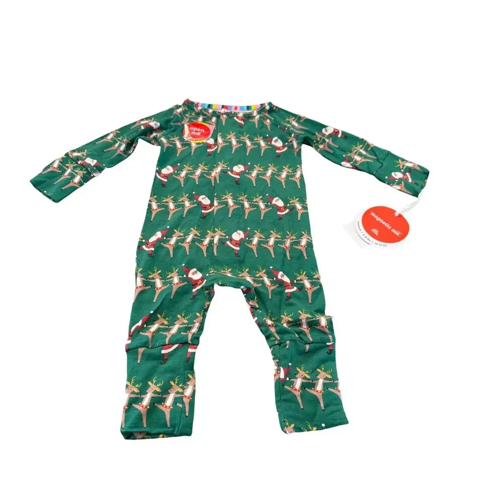 Magnetic Me Baby Christmas Can Can Magnetic Footie Romper Size 5-6 lbs NB